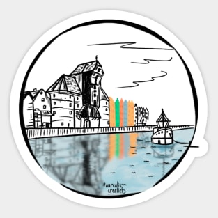 Poland - Water reflection in Gdansk Sticker